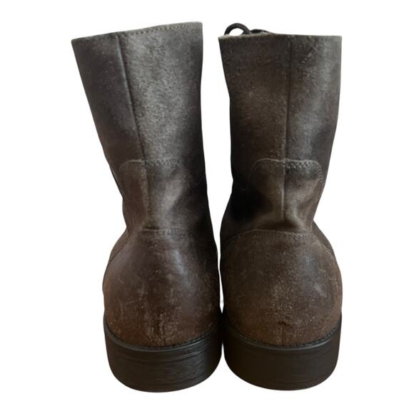 ASTON GREY Brooklyn Gray Leather Combat Boots size 12 - Picture 3 of 15